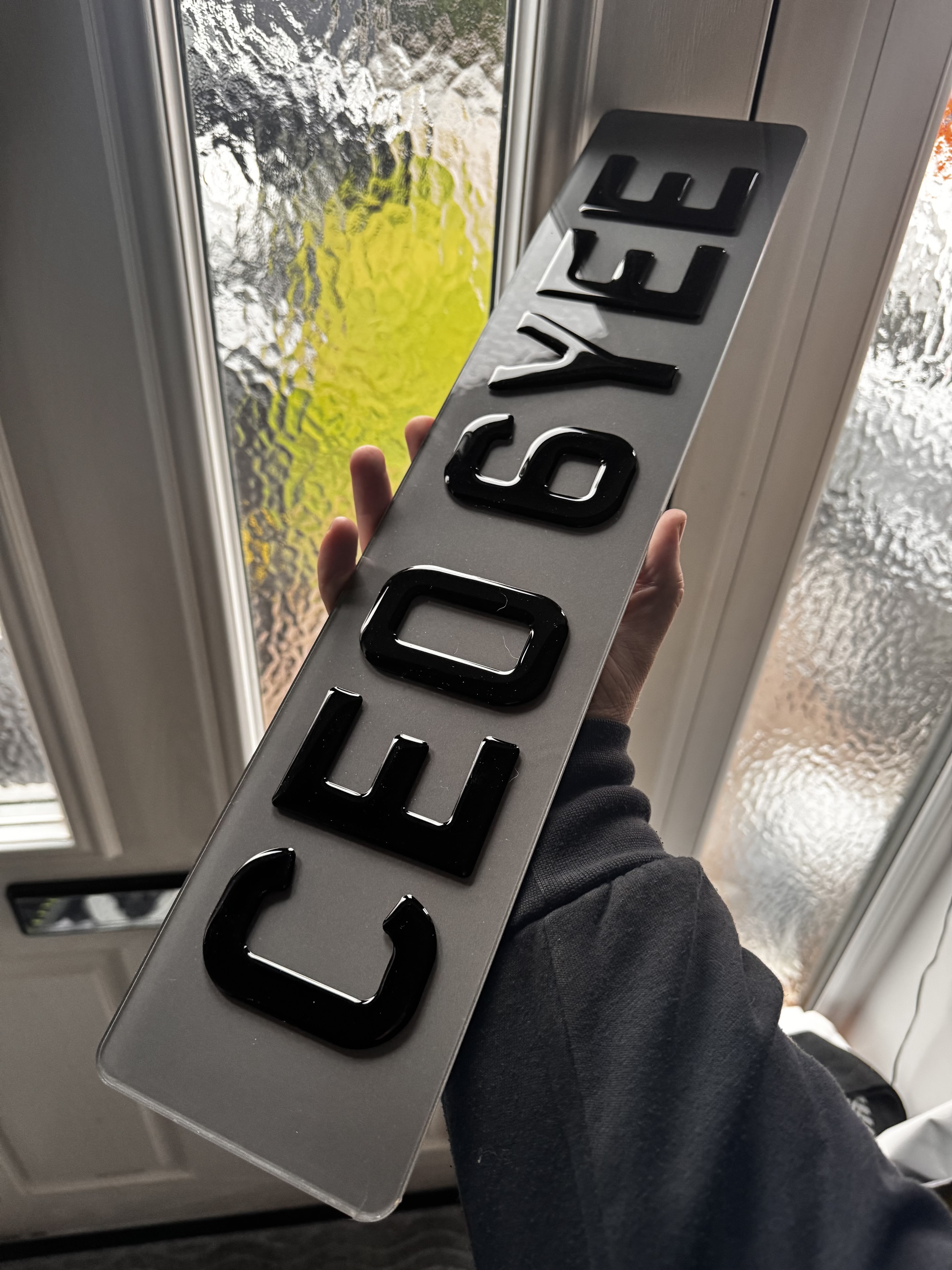 4D gel number plates by Staffordshire Plates