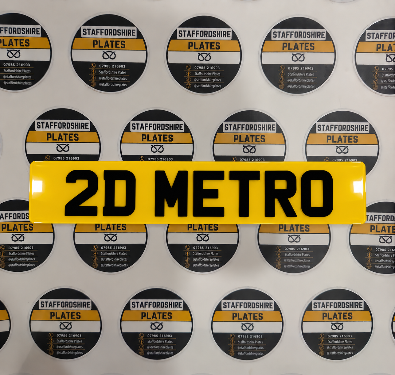 Yellow 2D Metro Staffordshire Plates registration plate